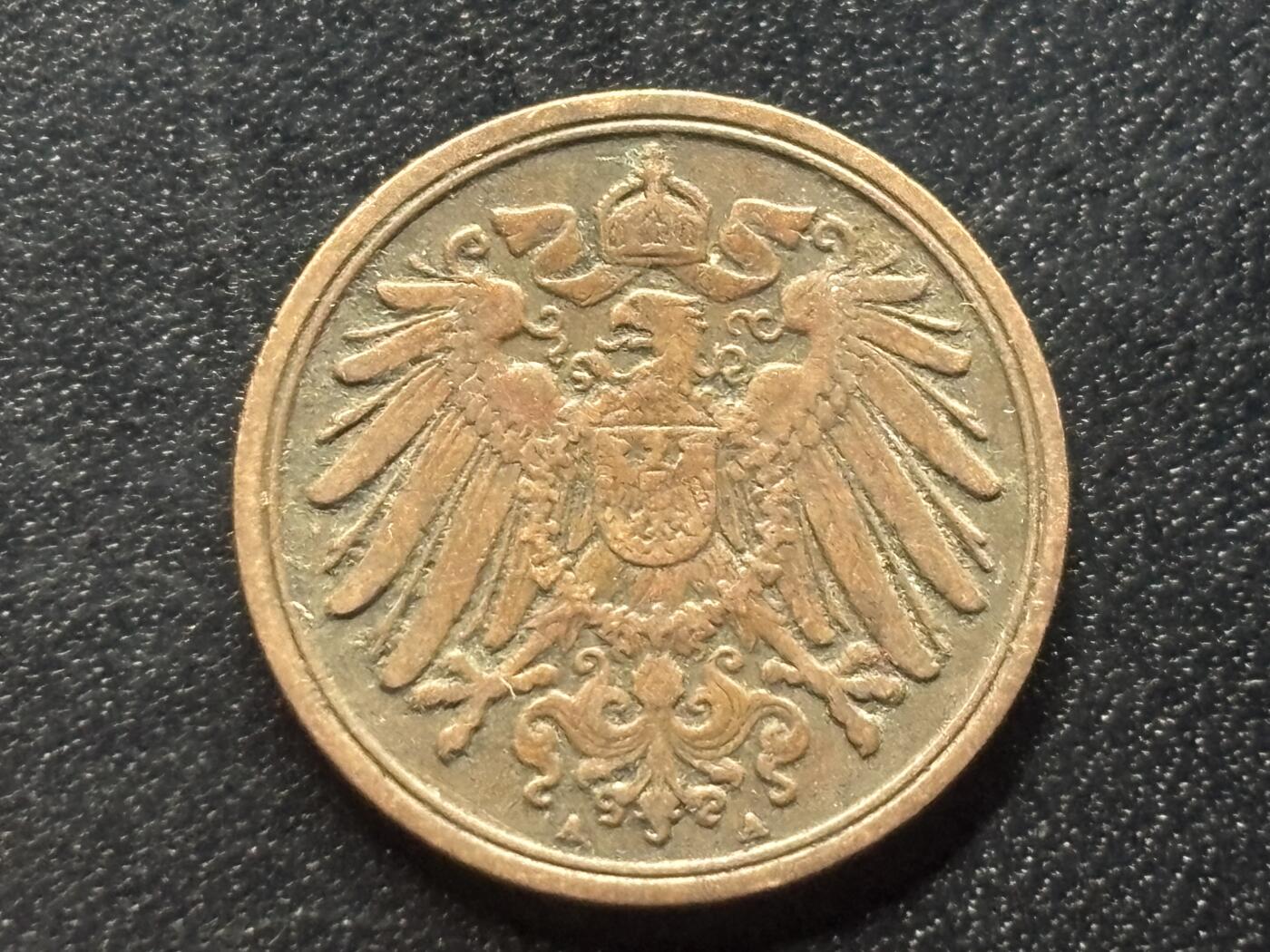 邮泉阁限时拍卖第三十五场 德国硬币专场（硬币在国外。请付邮费6元。） 德意志帝国1906年1芬尼A版