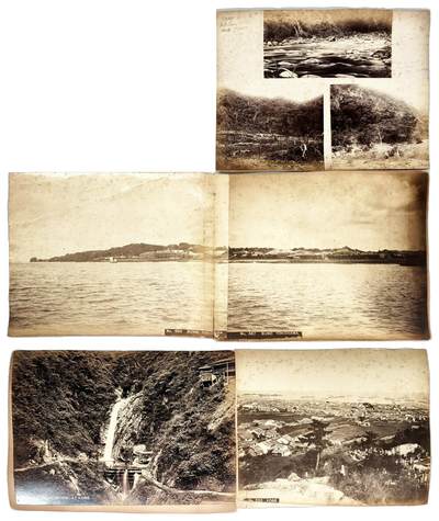 2025年吉藏纸杂文献秋季专场拍卖会 - 清末日本横滨港蛋白找两联、神户风景蛋白照一组五张 27.1×20.8cm-52.3×21.8cm