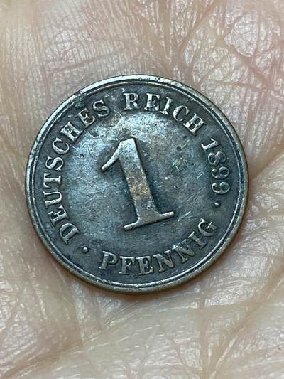 2025年第一百二十六场(总第一百五十二场）外国好品散币(免佣金) - 德意志帝国1899年1芬尼(威廉二世时期，F标斯图加特造)