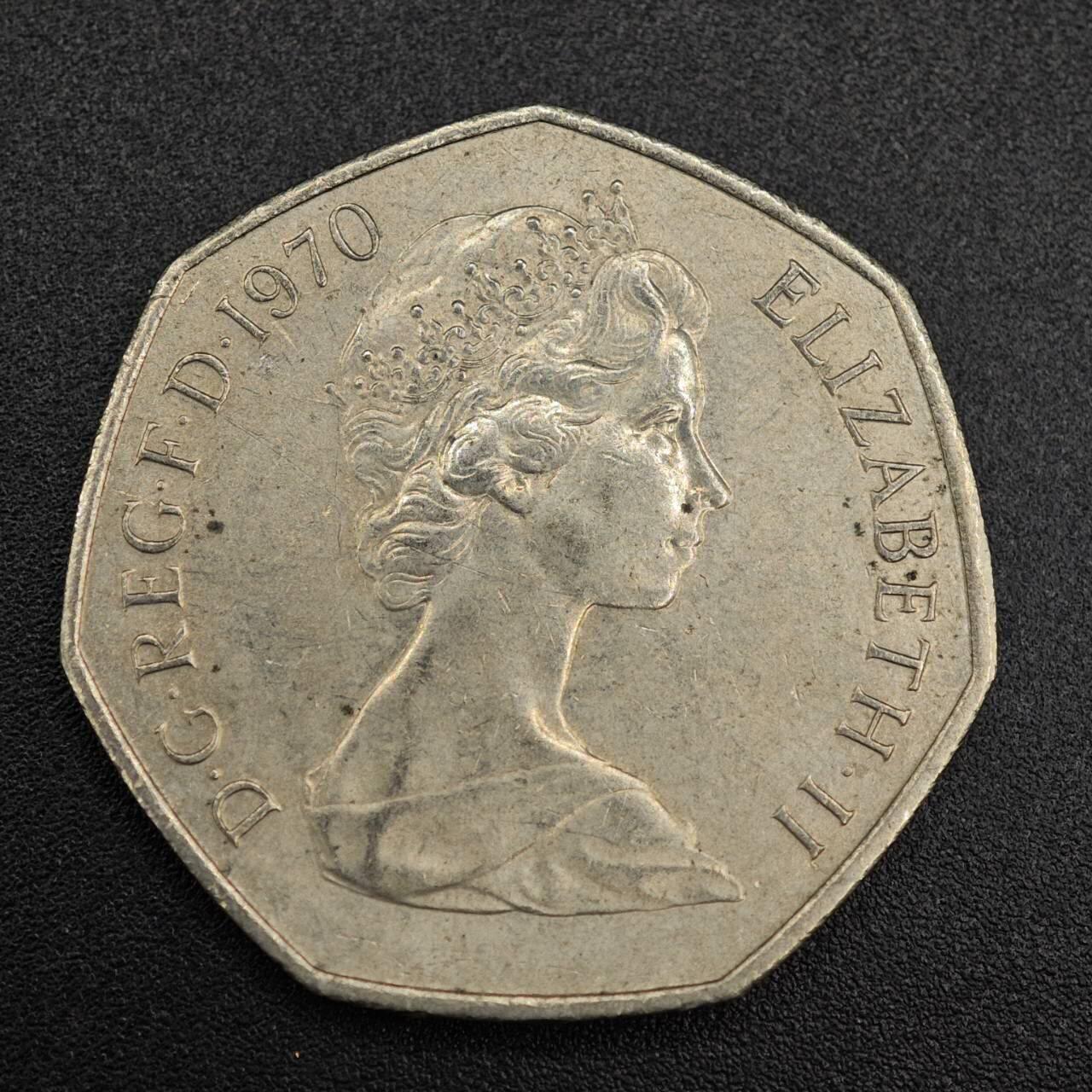 【淘币小摊】实时拍第七百九十三拍   散币场   满百包邮可预留二周 每周一统一发货   美国1970年50便士