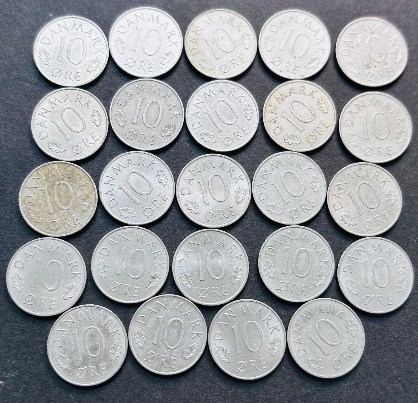 文馨钱币收藏第 280 场， 长期接收代拍品 原光好品丹麦玛格丽特二世时期 10 欧尔 24 枚