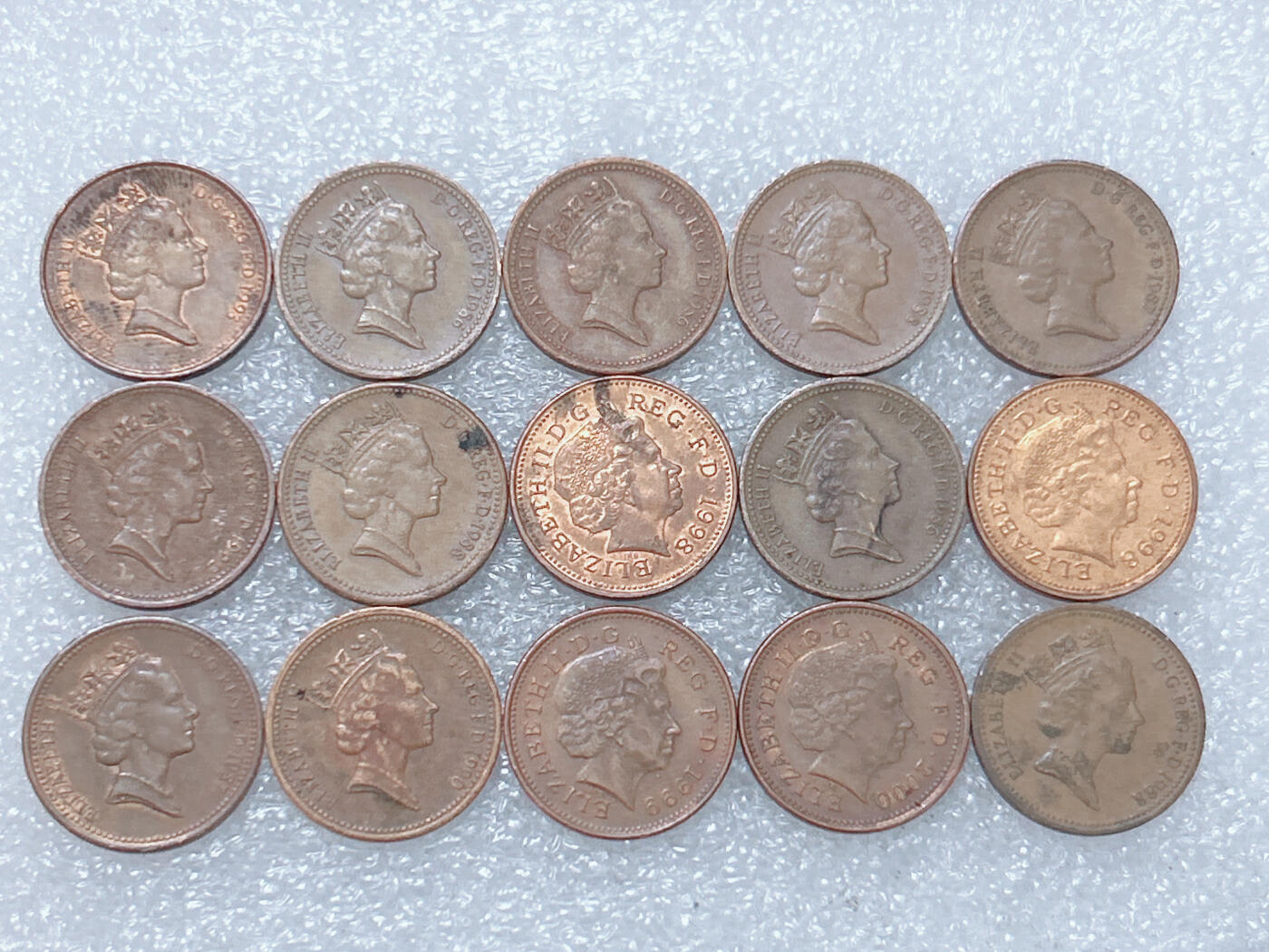 第一海外回流一元起拍收藏 散集专场  第264期 英国1便士硬币 15枚