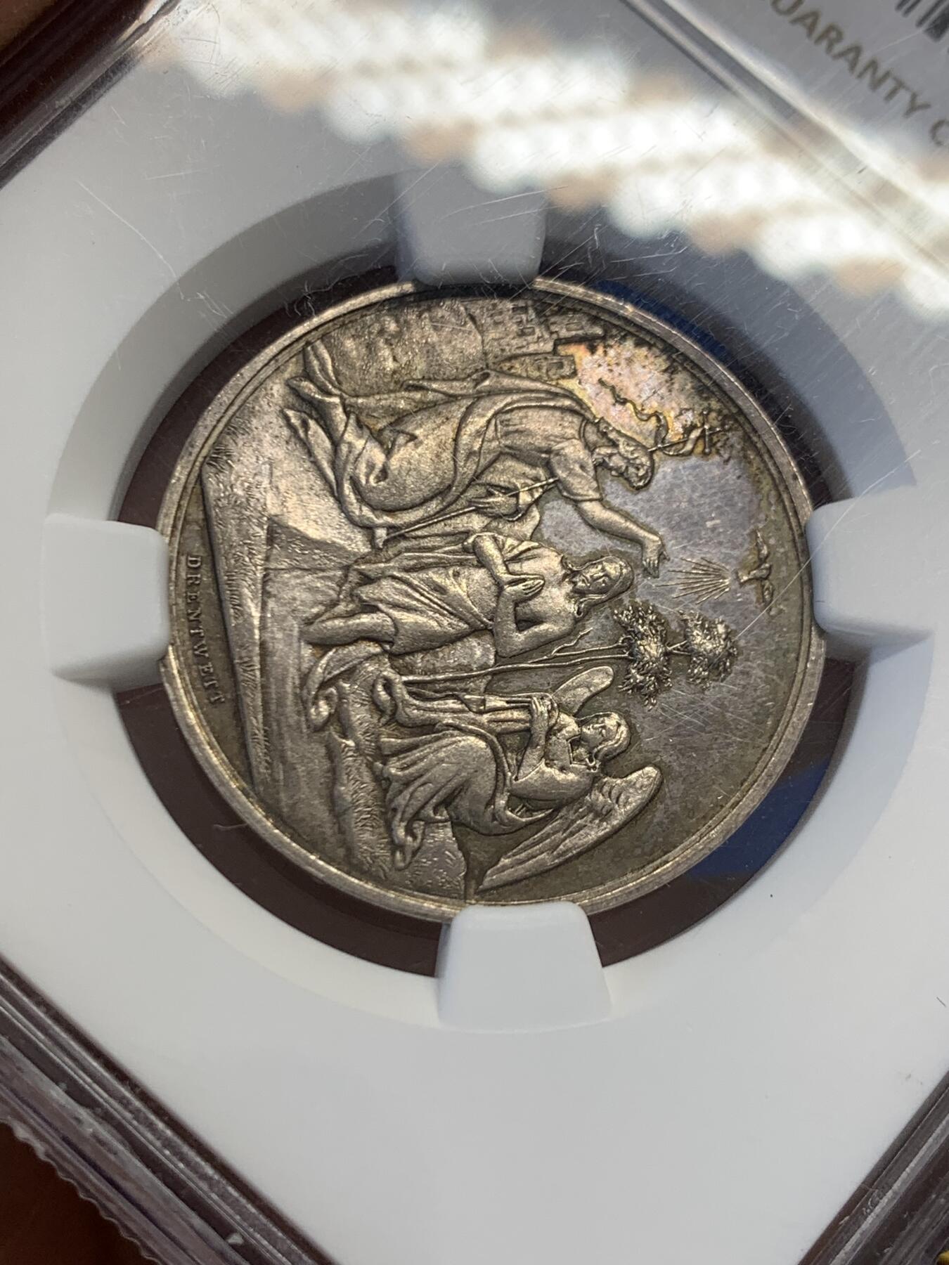 《竞宝斋》第436场 周日，周一2场连拍 （全场包邮） NGC MS61 19世纪左右 德国宗教洗礼银章