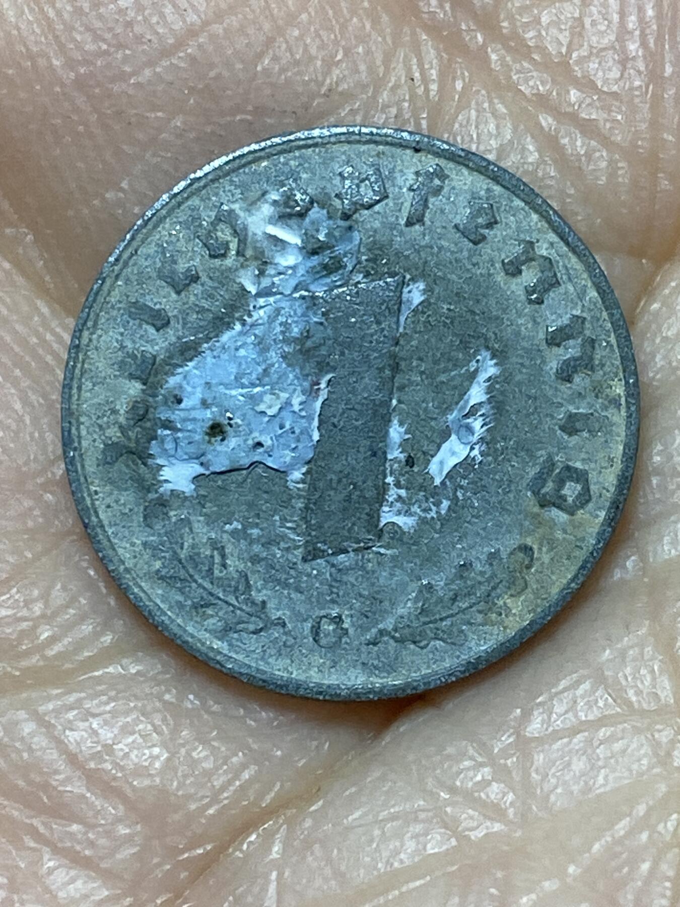 2025年第一百二十六场(总第一百五十二场）外国好品散币(免佣金) 德意志第三帝国1944年1芬尼(G标，卡尔斯鲁厄造)