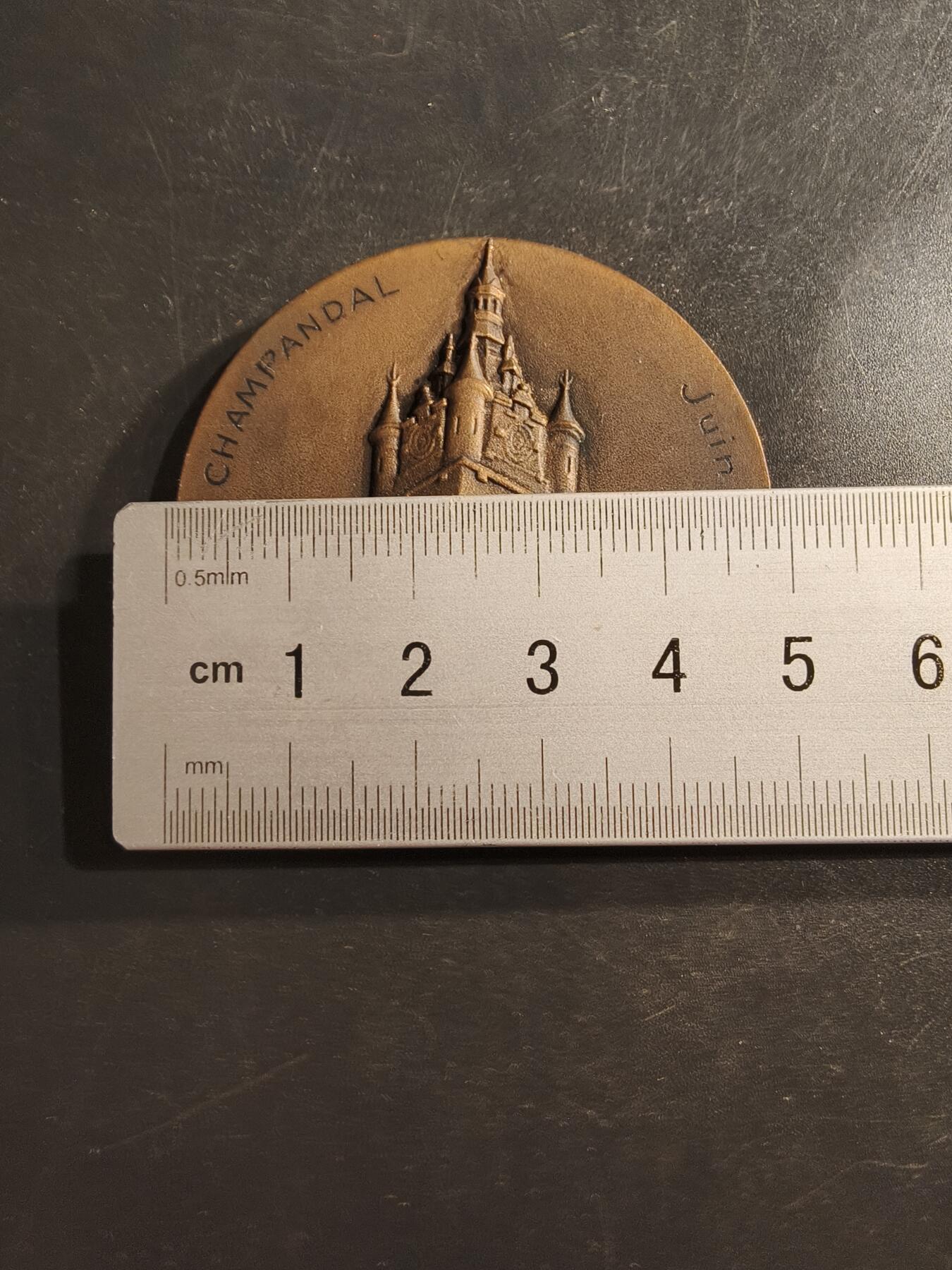 老王徽章第162期  法国北方省洛斯市圣母院塔大铜章     直径50mm.    重量68.3g