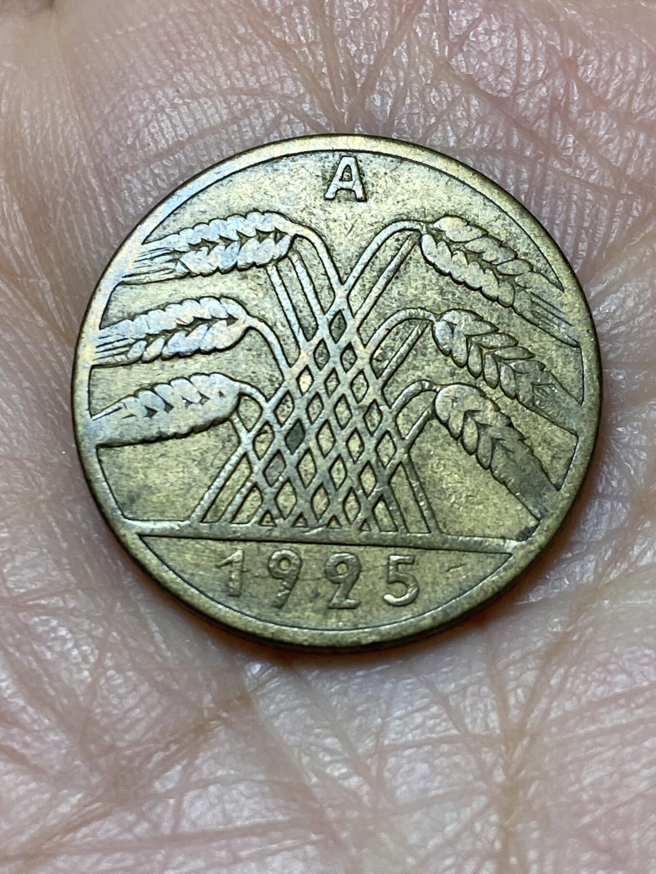 2025年第一百二十六场(总第一百五十二场）外国好品散币(免佣金) 德意志魏玛共和国1925年10芬尼(A标，柏林造)