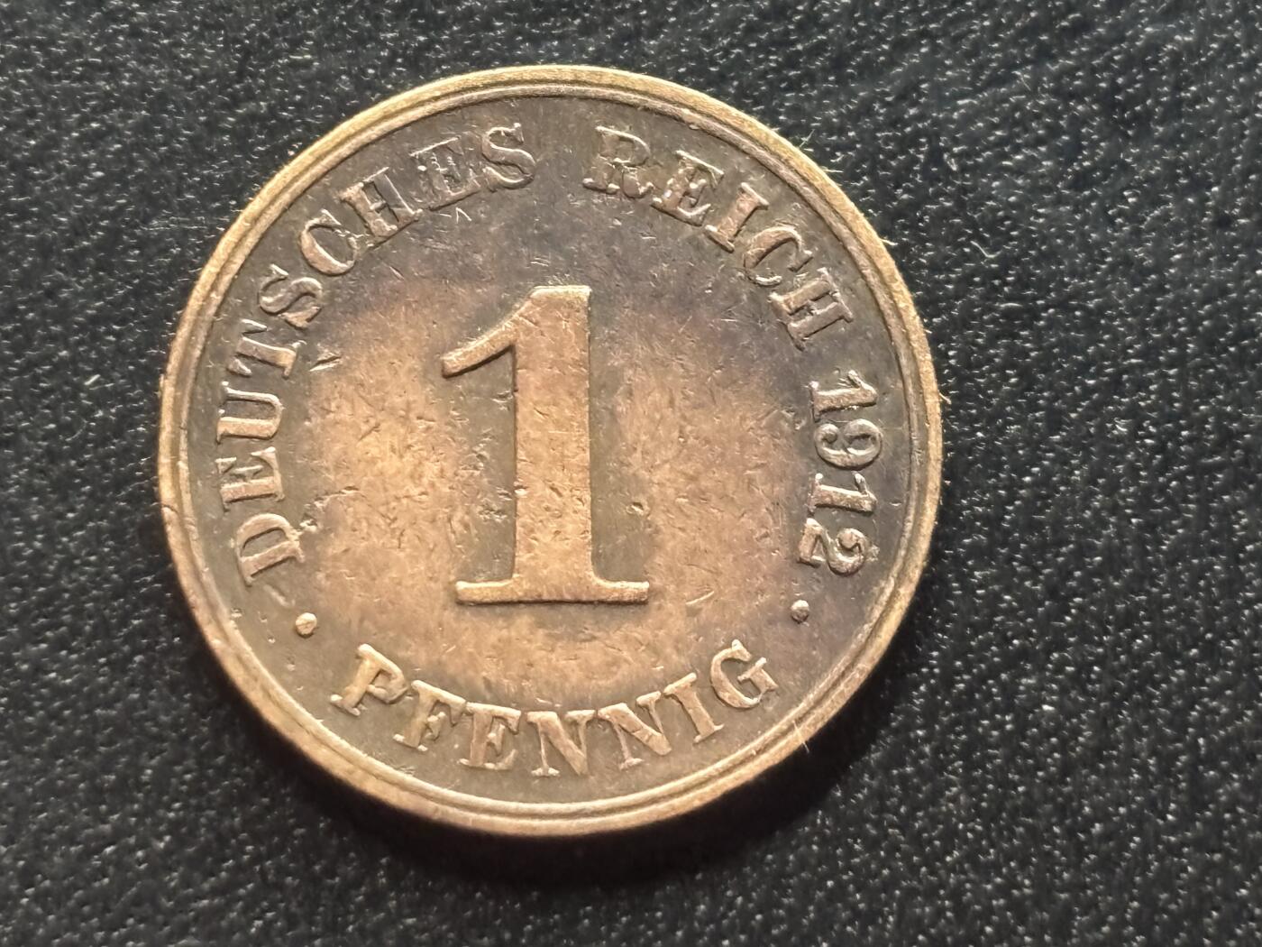 邮泉阁限时拍卖第三十五场 德国硬币专场（硬币在国外。请付邮费6元。） 德意志帝国1912年1芬尼J版