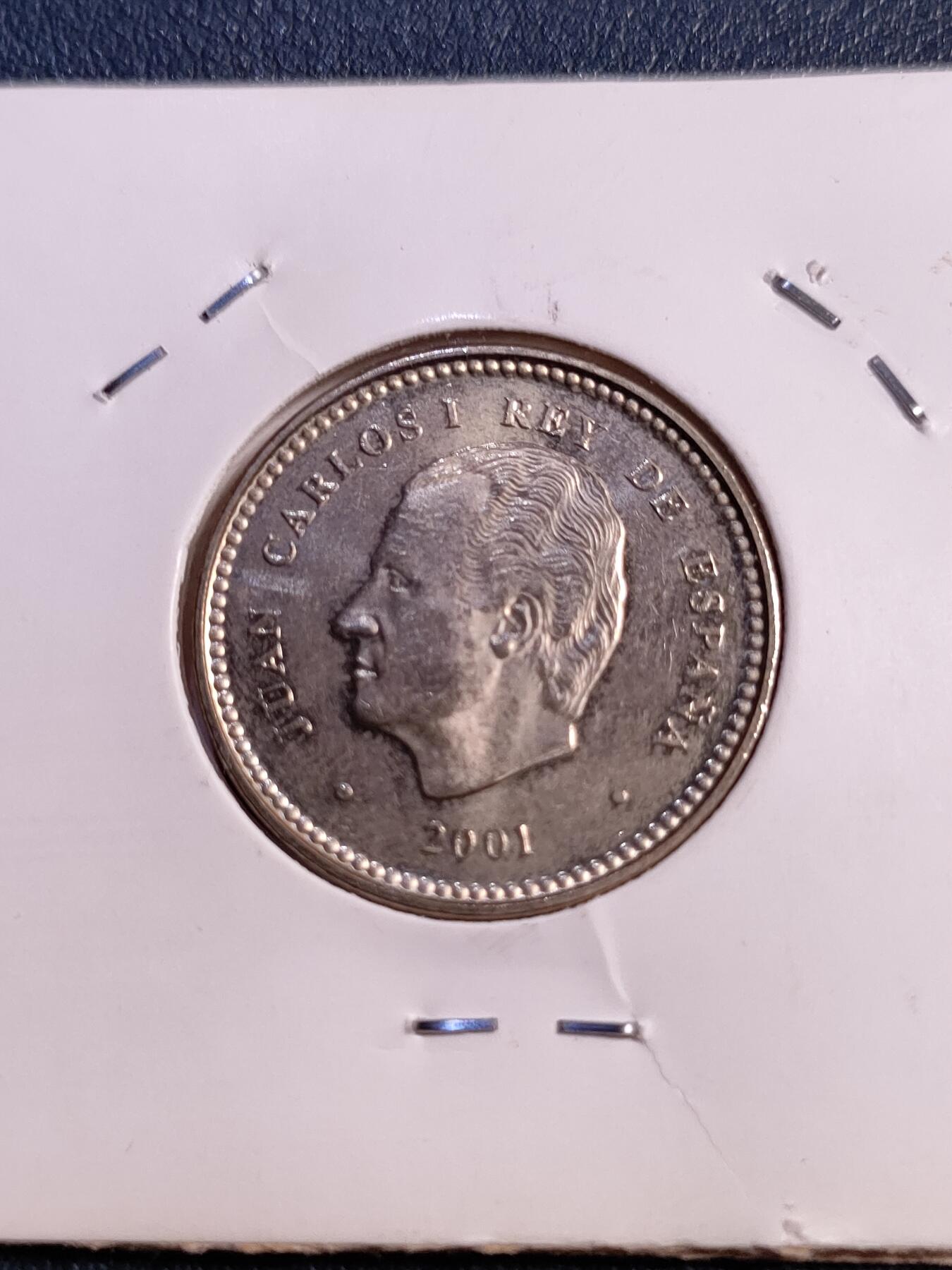 世界各国普、纪币捡漏专场(第十八场) 2001年西班牙拿花女神100比萨塔铜币