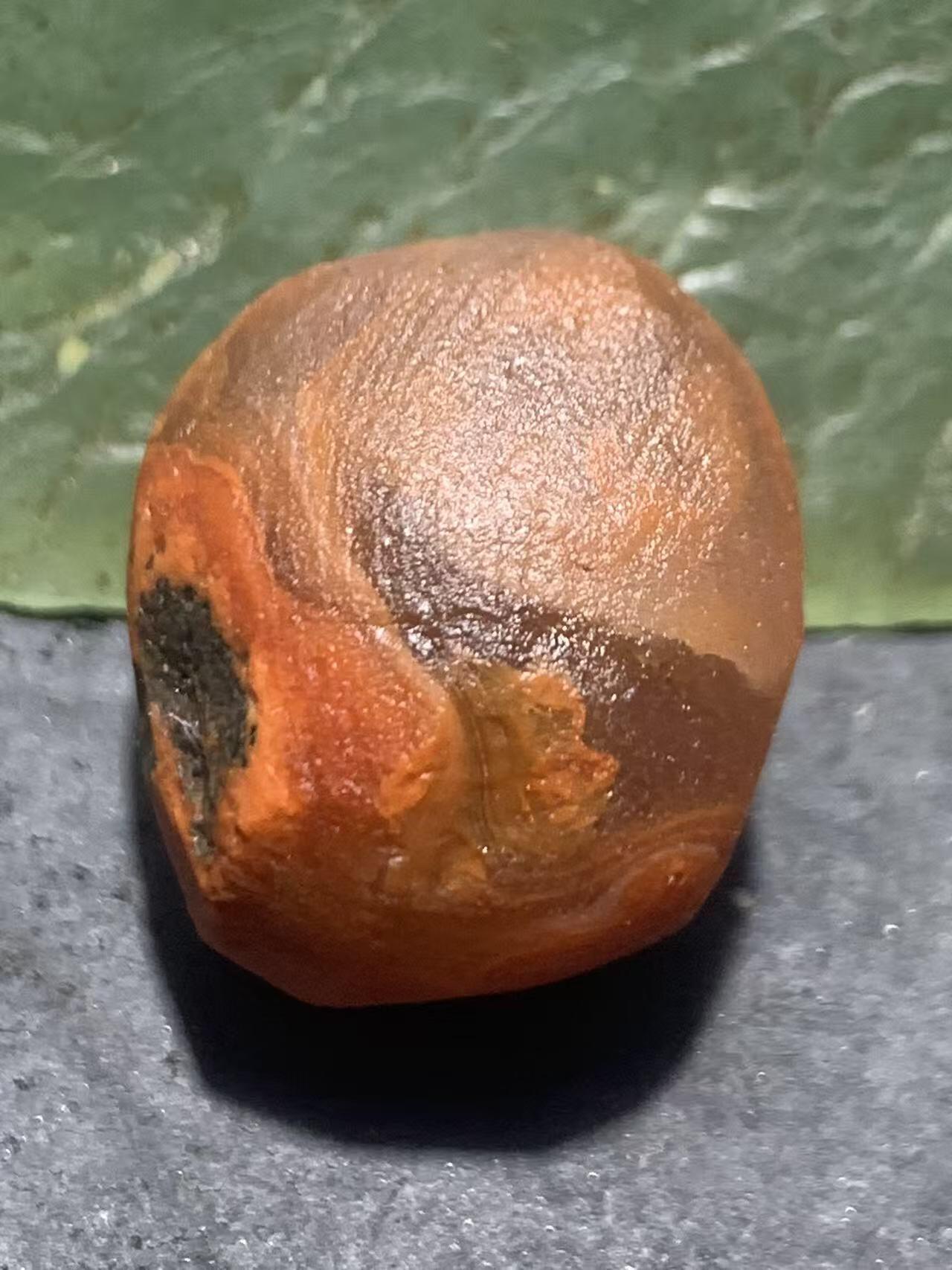 精美柿子红荔枝冻南红玛瑙明料原石一颗