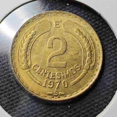 KK钱币收藏小铺  第367场  2月预留时间 周末发货 -  1970智利2分铜币