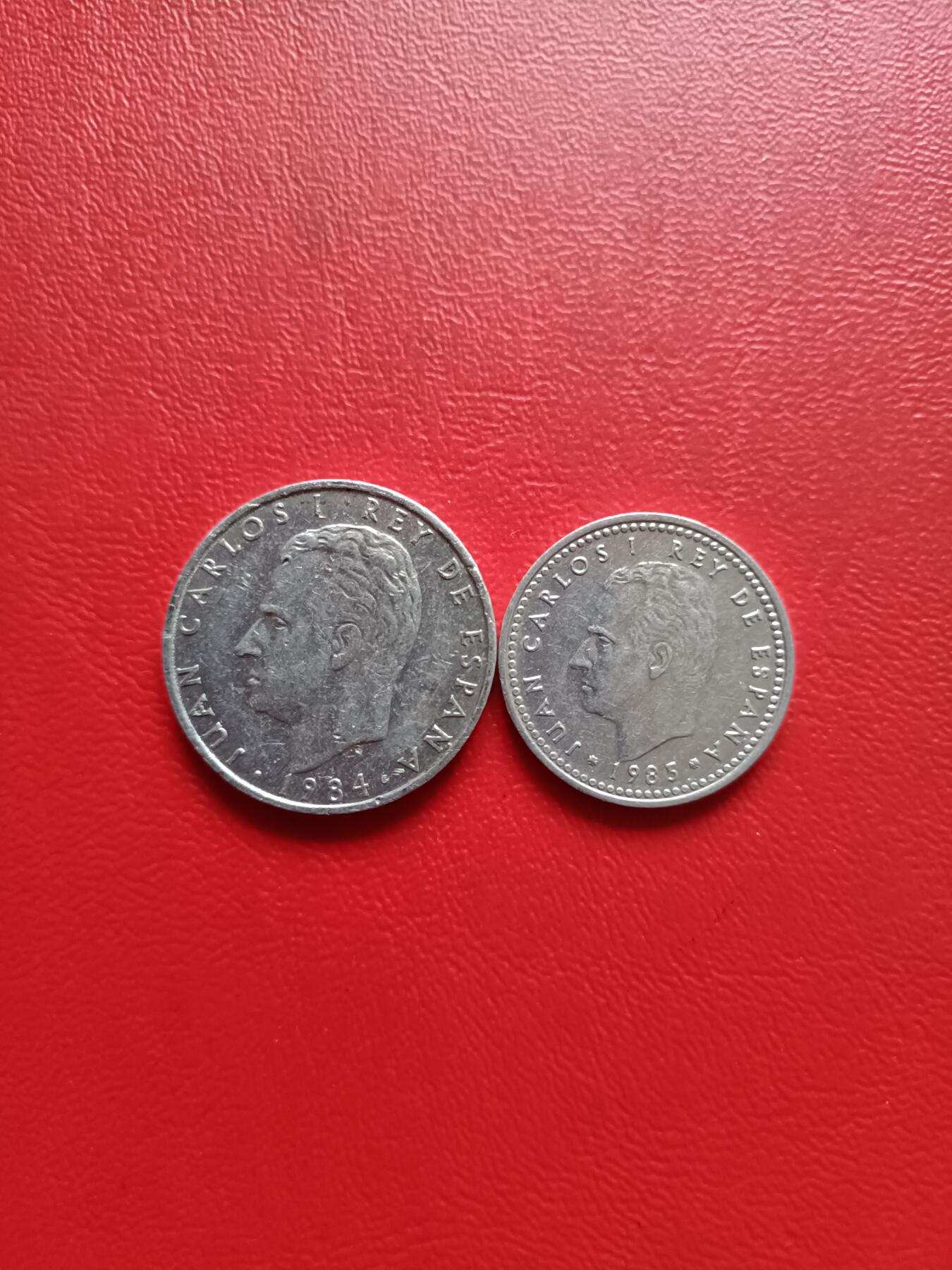 【云涧收藏】第七十八场 西班牙1985年1比塞塔、1984年2比塞塔2枚