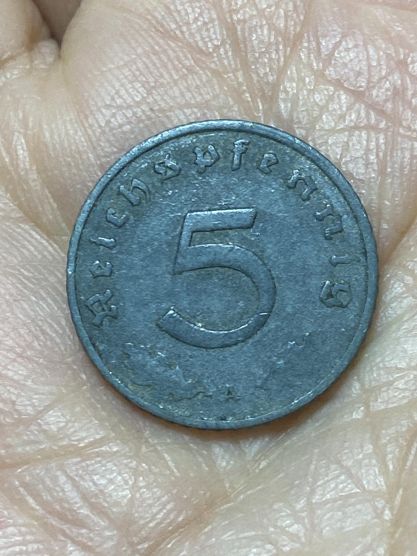 2025年第一百二十六场(总第一百五十二场）外国好品散币(免佣金) 德意志第三帝国1940年5芬尼(A标，柏林造)