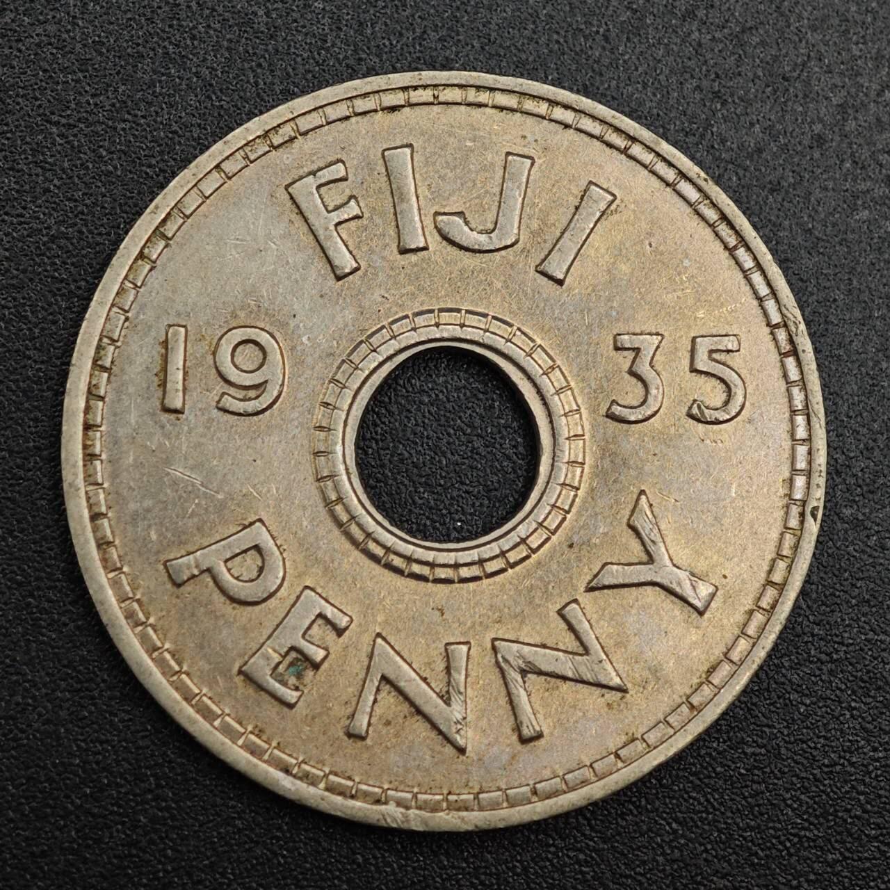 【淘币小摊】实时拍第七百九十三拍   散币场   满百包邮可预留二周 每周一统一发货   斐济1935年乔治五世一便士镍币