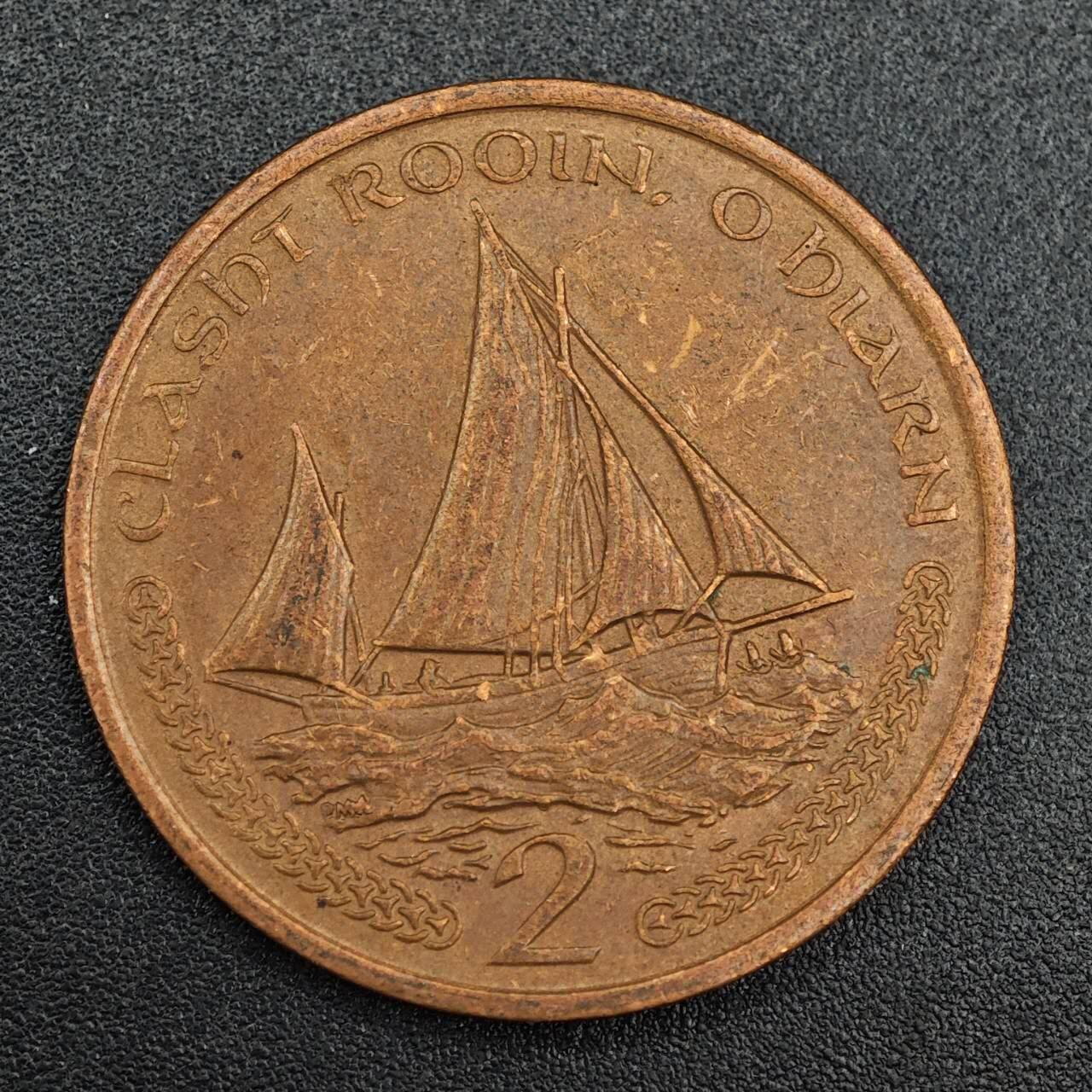 【淘币小摊】实时拍第七百九十三拍   散币场   满百包邮可预留二周 每周一统一发货   马恩岛2000年2便士铜币