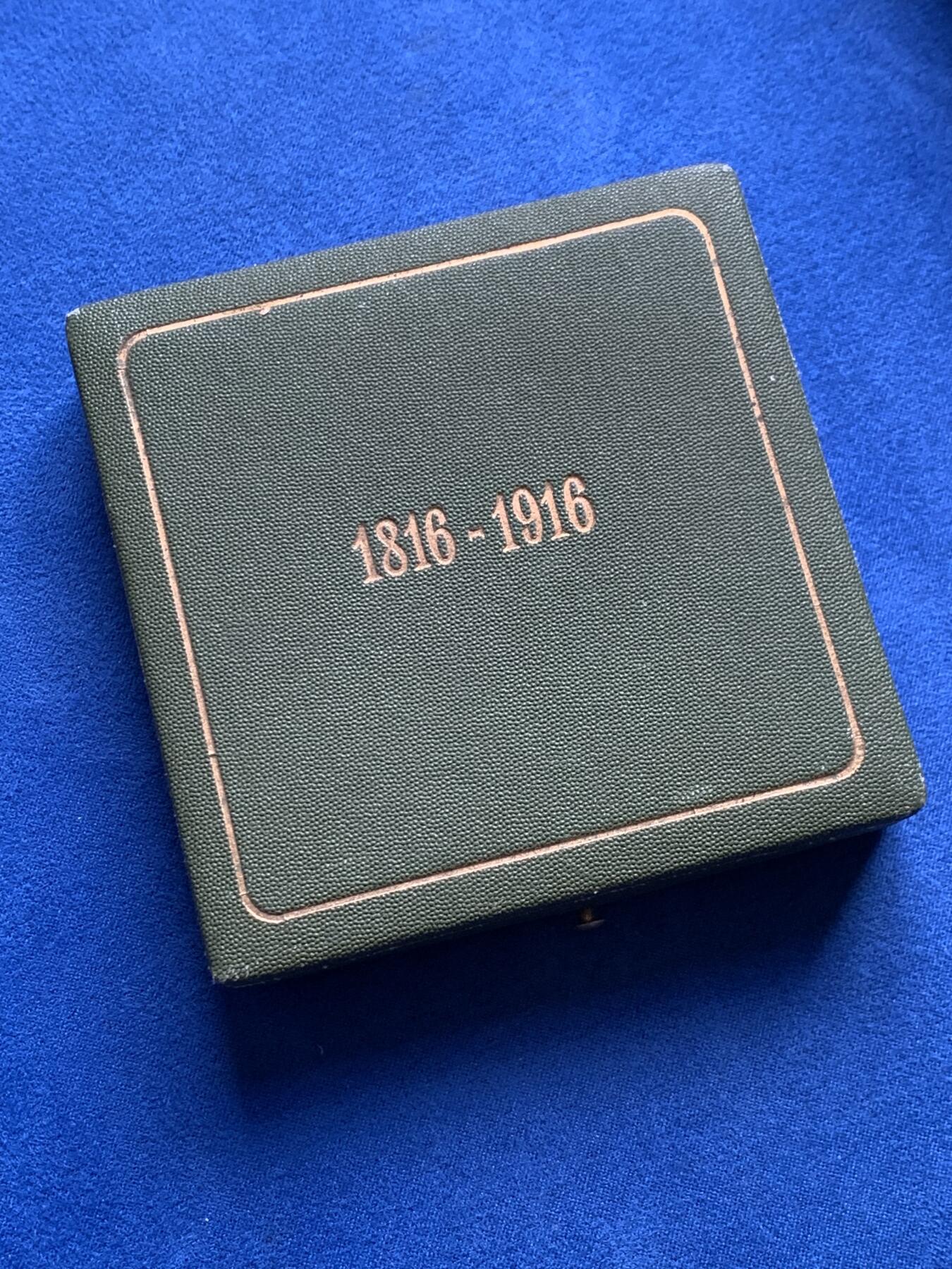 《竞宝斋》第436场 周日，周一2场连拍 （全场包邮） 1816-1916年奥地利国民银行百年纪念铜章 直径65.2mm 重约108.5g 带原盒 状态不错 细节见图