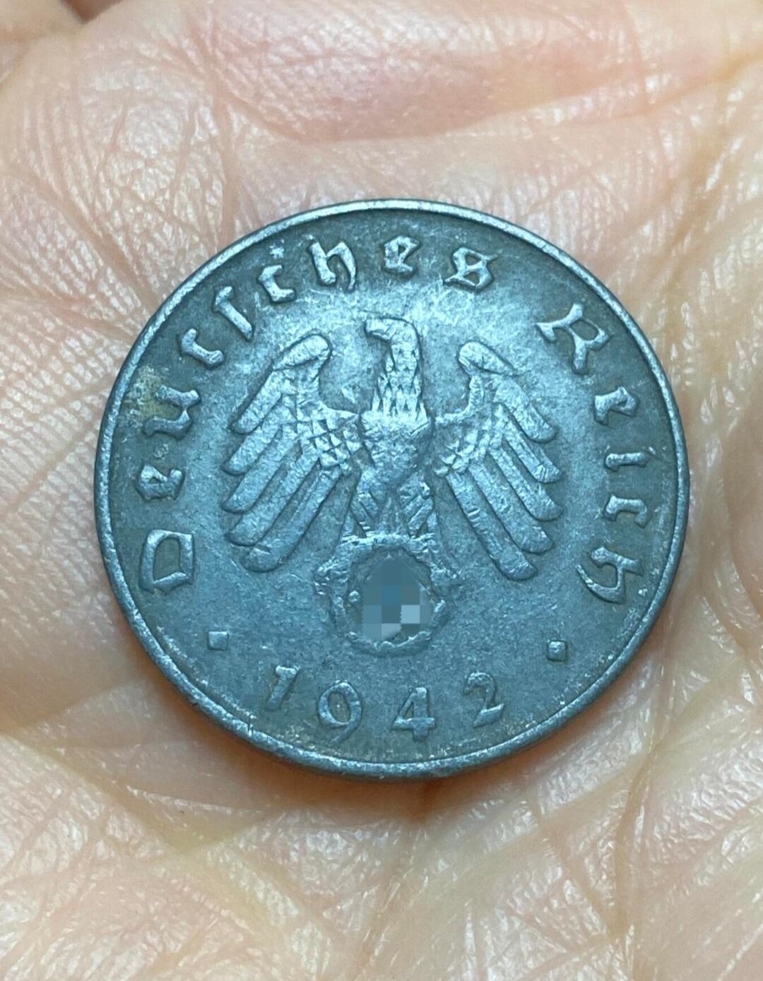 2025年第一百二十六场(总第一百五十二场）外国好品散币(免佣金) 德意志第三帝国1942年10芬尼(D标，慕尼黑造)