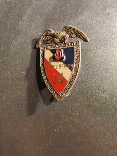 老王徽章第162期 - 法国第14步兵团证章 