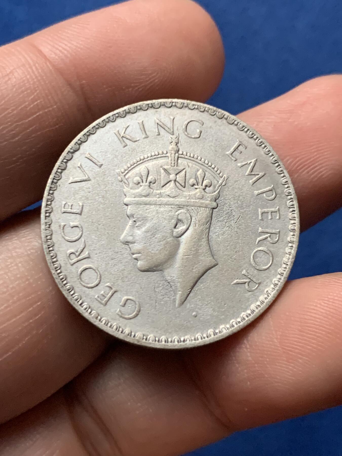 《竞宝斋》第436场 周日，周一2场连拍 （全场包邮） 英属印度1941年乔治六世一卢比银币