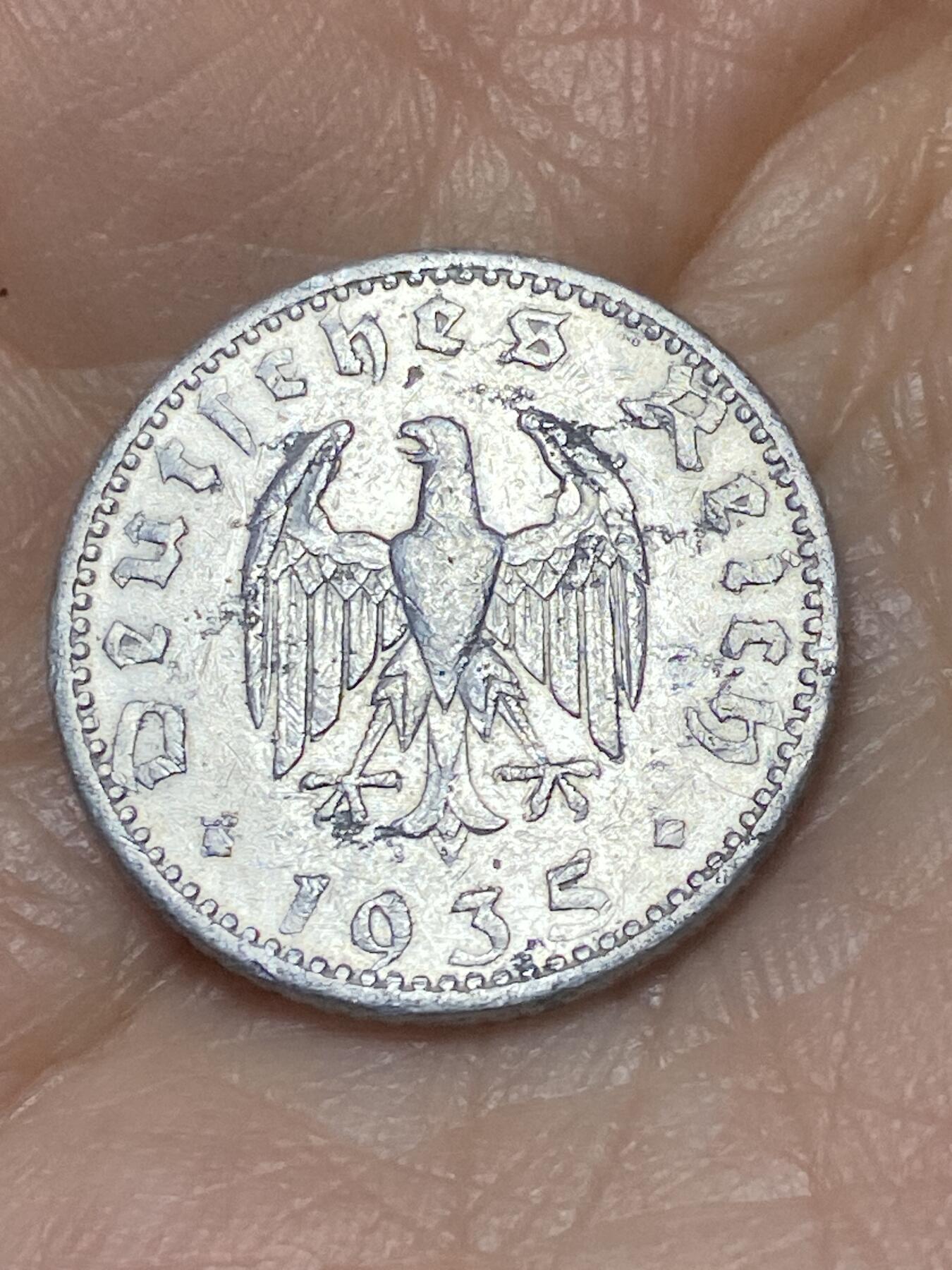 2025年第一百二十六场(总第一百五十二场）外国好品散币(免佣金) 少见–德意志第三帝国1935年50芬尼(A标，柏林造)