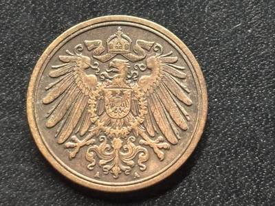邮泉阁限时拍卖第三十五场 德国硬币专场（硬币在国外。请付邮费6元。） - 德意志帝国1896年1芬尼A版