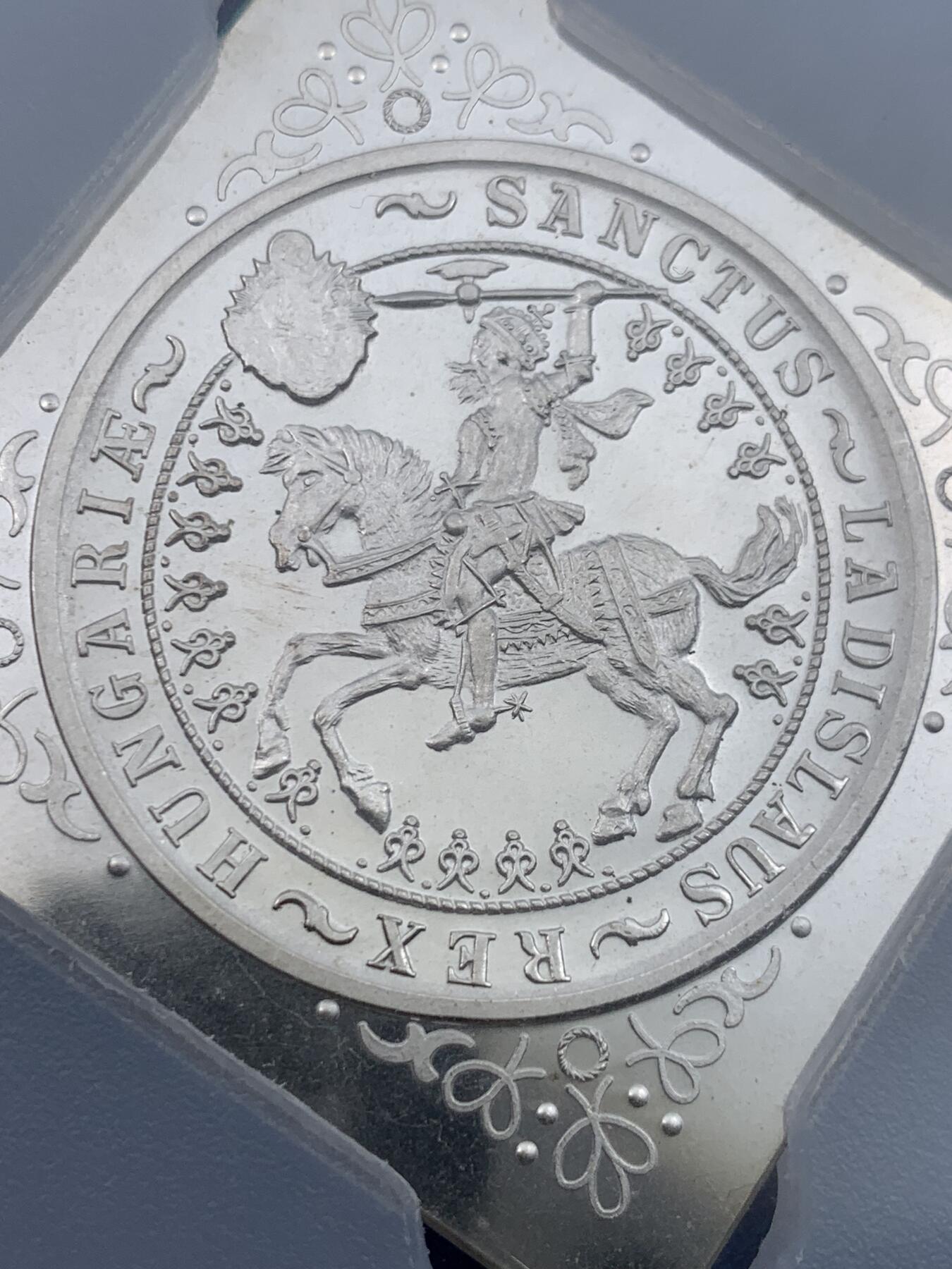 《竞宝斋》第436场 周日，周一2场连拍 （全场包邮） 冠军分 PCGS PR65CAM 匈牙利未剪边5潘果菱形大银币 目录编号X#PN12.2 非常少的RESTRIKE品种  加大盒装