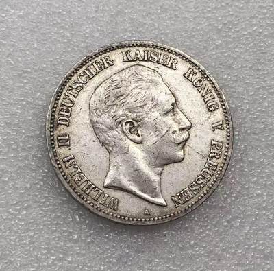 世界钱币专场拍卖 每周二开拍 - 1902年德国普鲁士国王威廉二世5马克流通银币