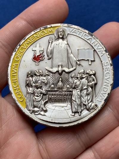 《竞宝斋》第436场 周日，周一2场连拍 （全场包邮） - 教宗约翰二十三世大公会议纪念章 71.1克 49.8mm
