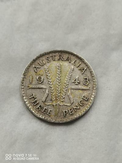 银币 - 43年澳大利亚3便士银币