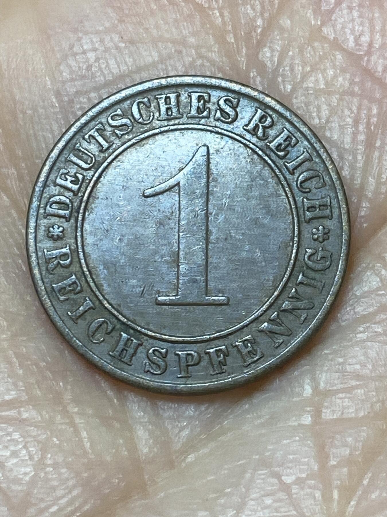 2025年第一百二十六场(总第一百五十二场）外国好品散币(免佣金) 德意志魏玛共和国1936年1芬尼(A标，柏林造，关门年)