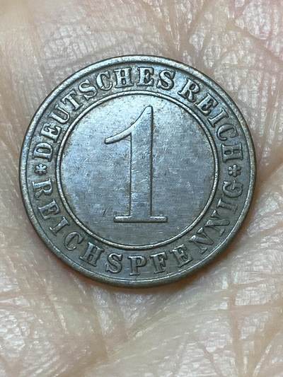 2025年第一百二十六场(总第一百五十二场）外国好品散币(免佣金) - 德意志魏玛共和国1936年1芬尼(A标，柏林造，关门年)