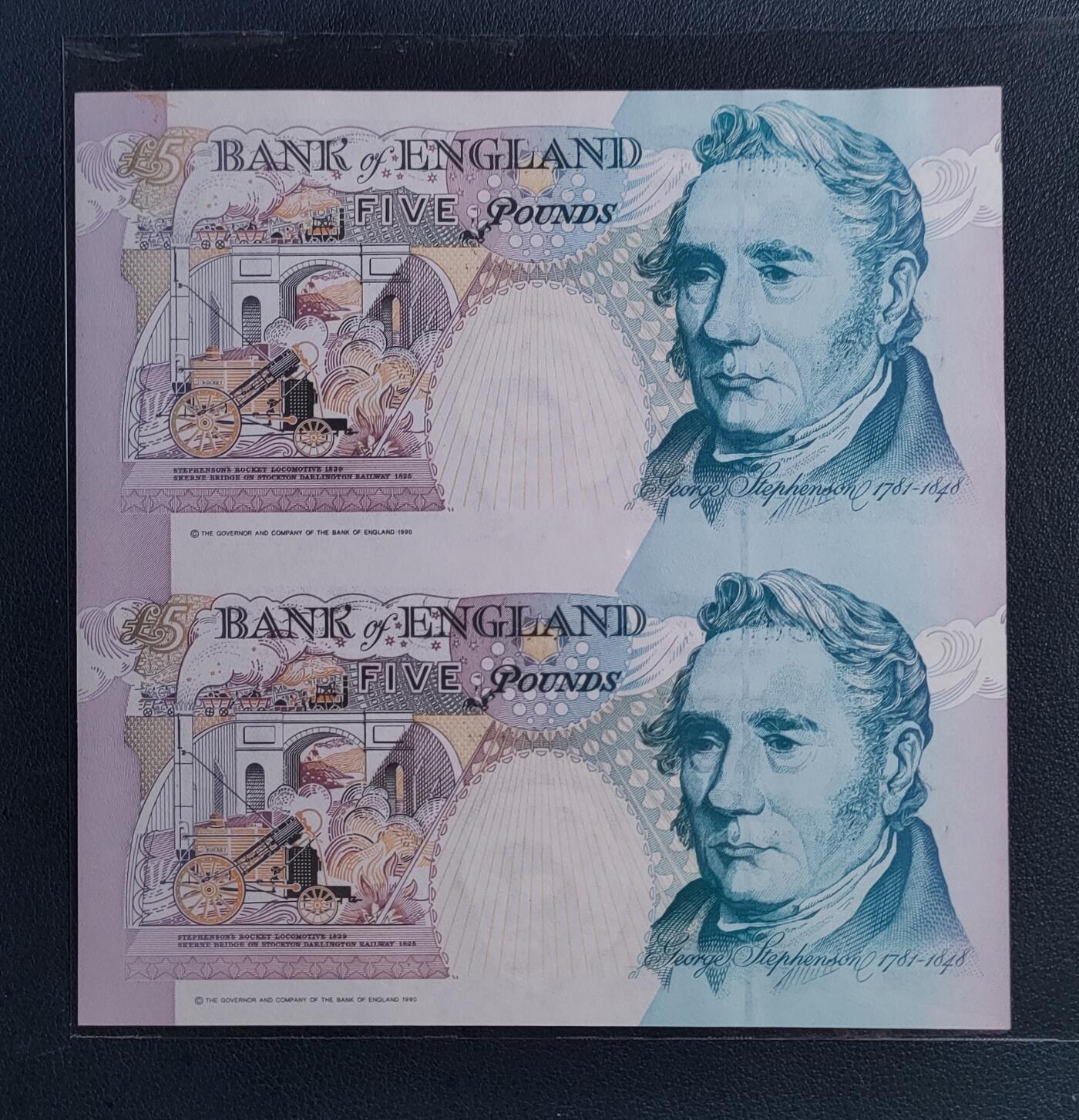 中外各国钞、纪念钞、券专场（第三十三场） 英国5镑97香港回归纪念双联全新老纸钞欧洲钱币 灯下有斑 介意勿拍