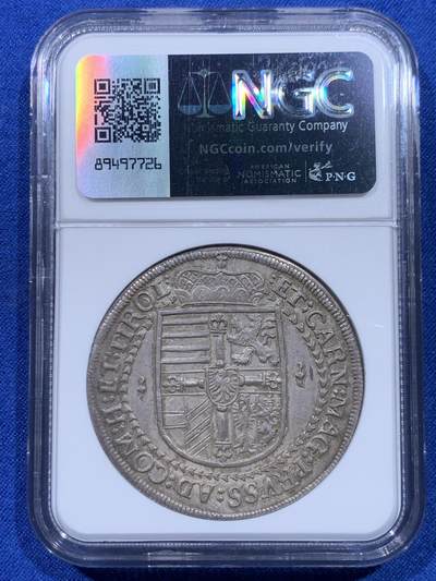 《竞宝斋》第437场 周日，周一2场连拍 （全场包邮） 唯一冠军分 NGC MS64+ 神圣罗马帝国 奥地利 1618年 马克西米利安三世伯爵 泰勒大银币 深打包浆币 400年岁月的沉淀 极好