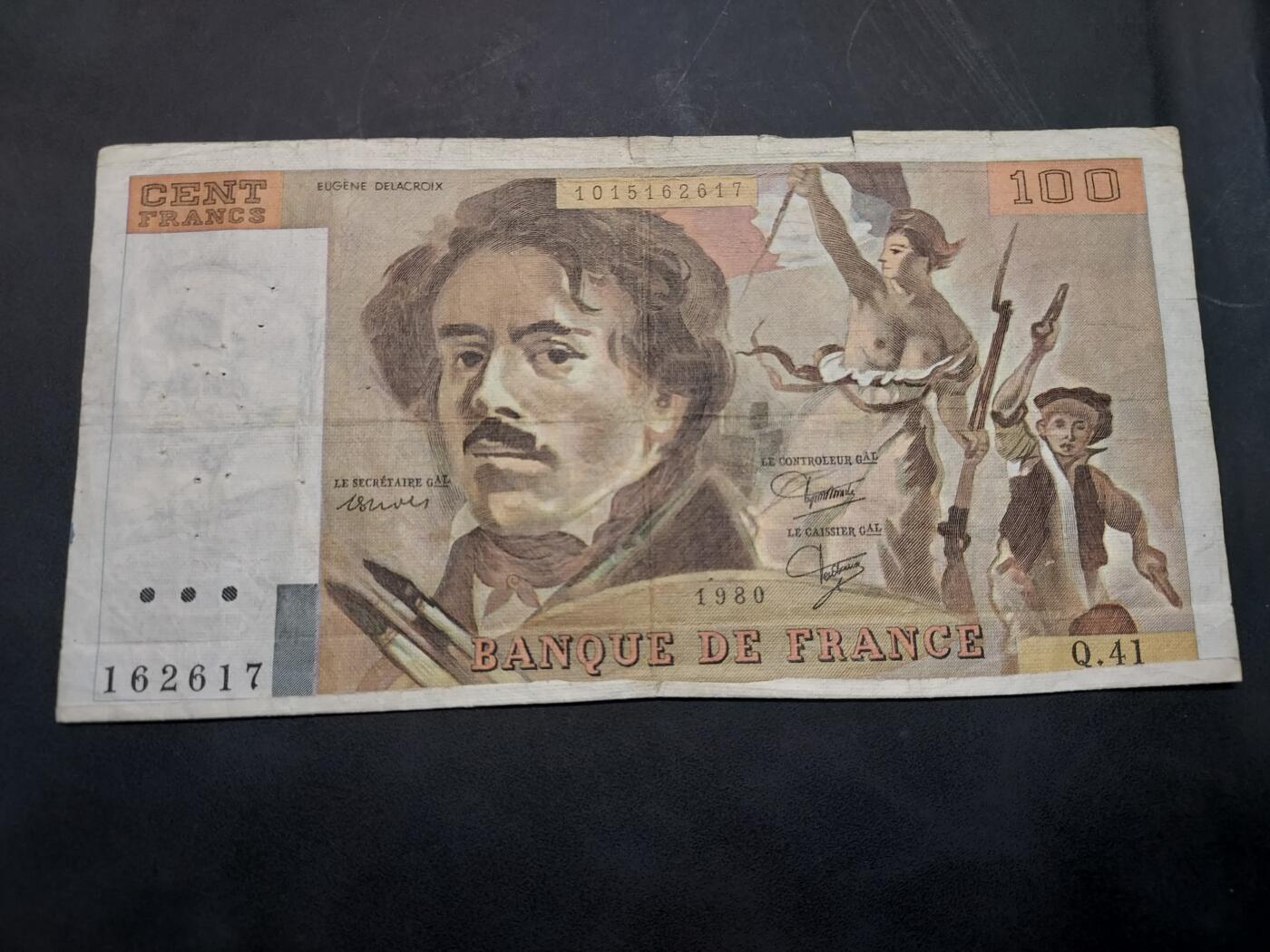 博彦收藏  11月15日 8点 钱币专场 法国旧版100法郎 流通品 有针孔