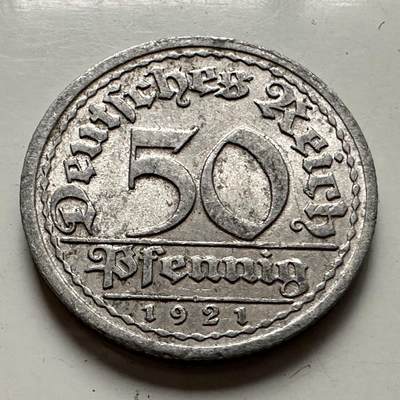 🌹外币初藏🌹🐯2025年第126场  每周二四六晚8️⃣点 接代拍 - 魏玛1921年50芬尼