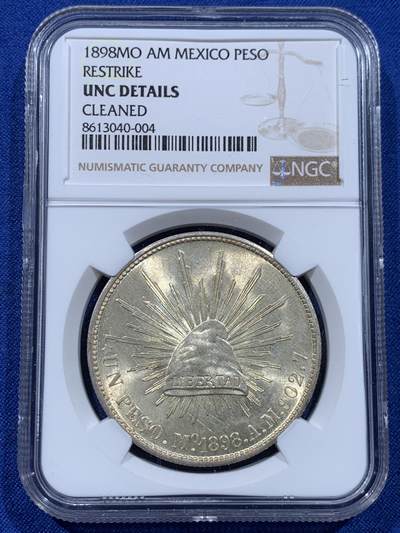 《竞宝斋》第437场 周日，周一2场连拍 （全场包邮） - NGC UNCD 墨西哥 1898年Mo AM 鹰洋1比索 该版本为国民政府为作军饷而铸造在华流通