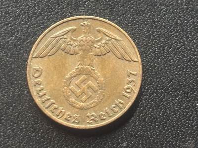 邮泉阁限时拍卖第三十五场 德国硬币专场（硬币在国外。请付邮费6元。） - 德国第三帝国1937年1芬尼J版