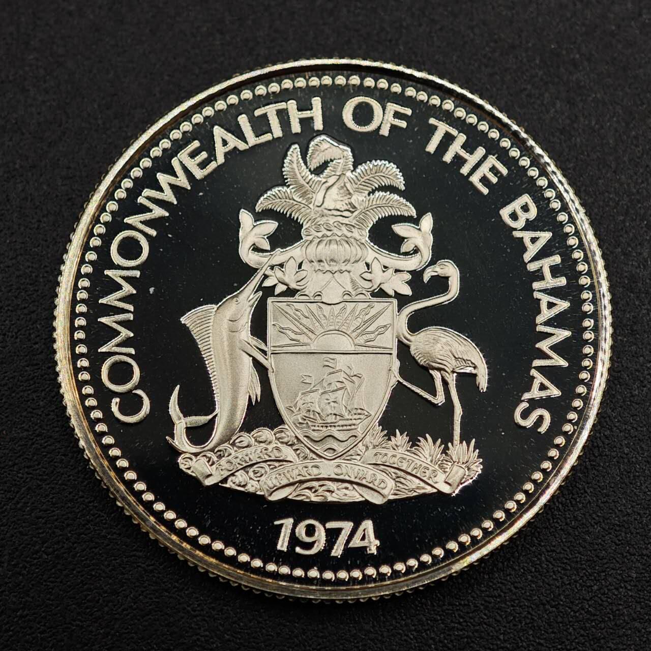 【淘币小摊】实时拍第七百九十五拍   银币套币场   满百包邮可预留二周 每周一统一发货   巴哈马1974年50分剑鱼精制银币重10.37克800银 纯银价91