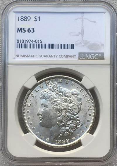世界钱币专场拍卖 每周二开拍 - NGC MS63分1889年美国摩根女神一美元银币