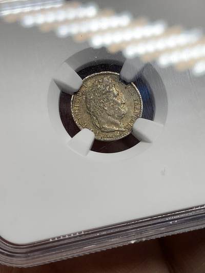 《竞宝斋》第437场 周日，周一2场连拍 （全场包邮） NGC MS62 法国 1837年 查理十世 1/4F 银币 少见小面值银币