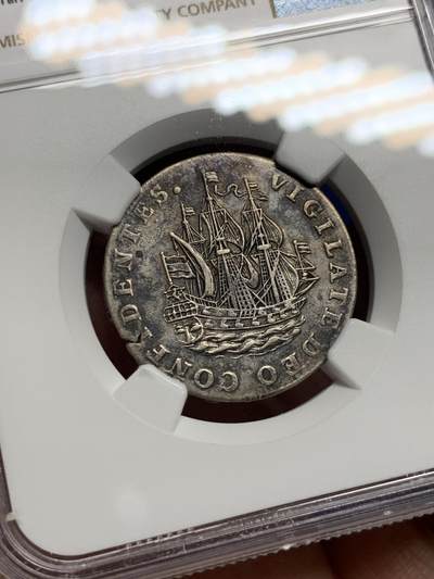 《竞宝斋》第437场 周日，周一2场连拍 （全场包邮） NGC AUD 荷兰 1759年 西弗里斯兰省 6s 帆船银币 经典荷兰帆船品种