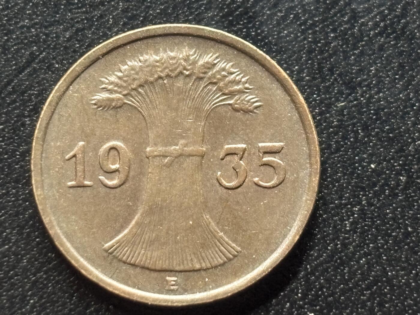 邮泉阁限时拍卖第三十五场 德国硬币专场（硬币在国外。请付邮费6元。） 德国魏玛共和国帝国马克1935年1芬尼E版