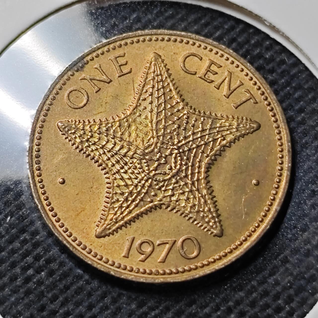 KK钱币收藏小铺  第368场  2月预留时间 周末发货  1970巴哈马1分铜币