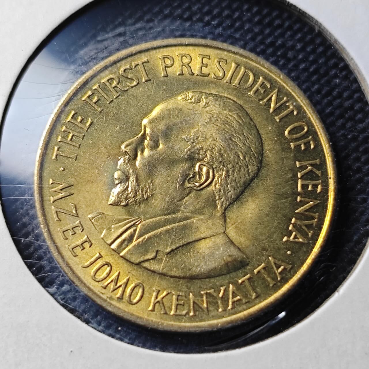 KK钱币收藏小铺  第368场  2月预留时间 周末发货  1969肯尼亚5分铜币 好品