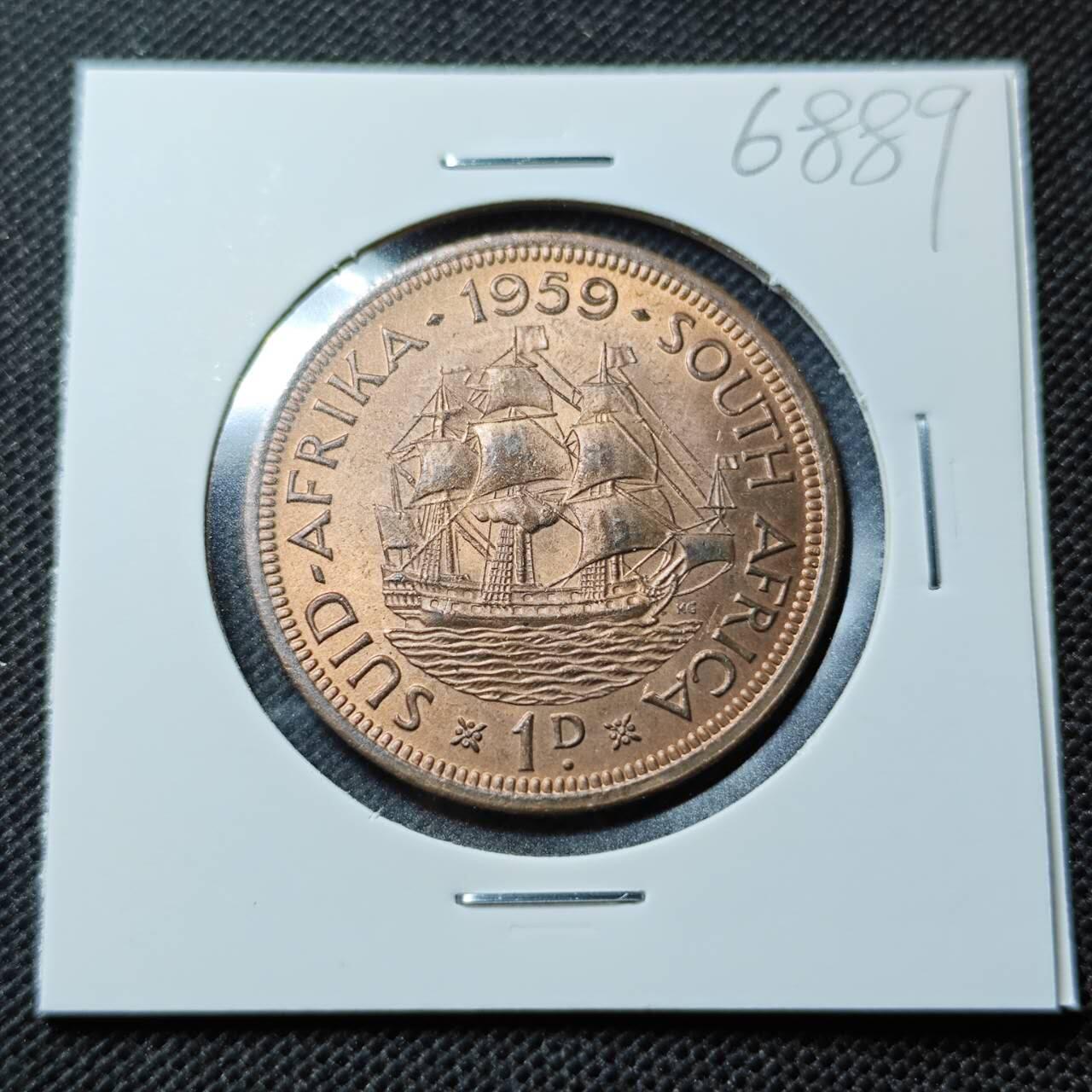 KK钱币收藏小铺  第368场  2月预留时间 周末发货  1959英属南非1便士铜币