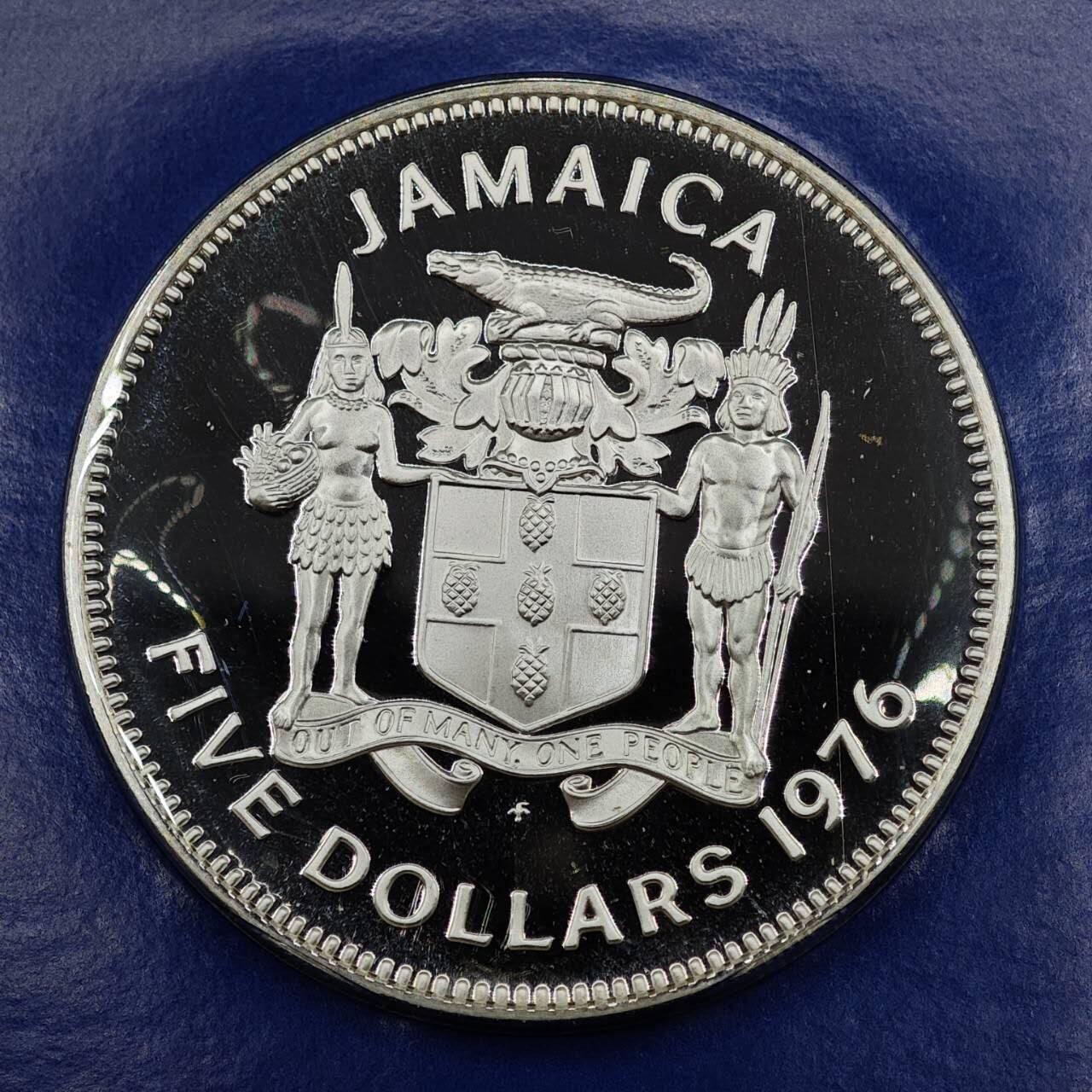 【淘币小摊】实时拍第七百九十五拍   银币套币场   满百包邮可预留二周 每周一统一发货   牙买加1976年5元精制银币 重37.6克500银 纯银价207