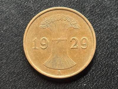 邮泉阁限时拍卖第三十五场 德国硬币专场（硬币在国外。请付邮费6元。） - 德国魏玛共和国帝国马克1929年1芬尼A版