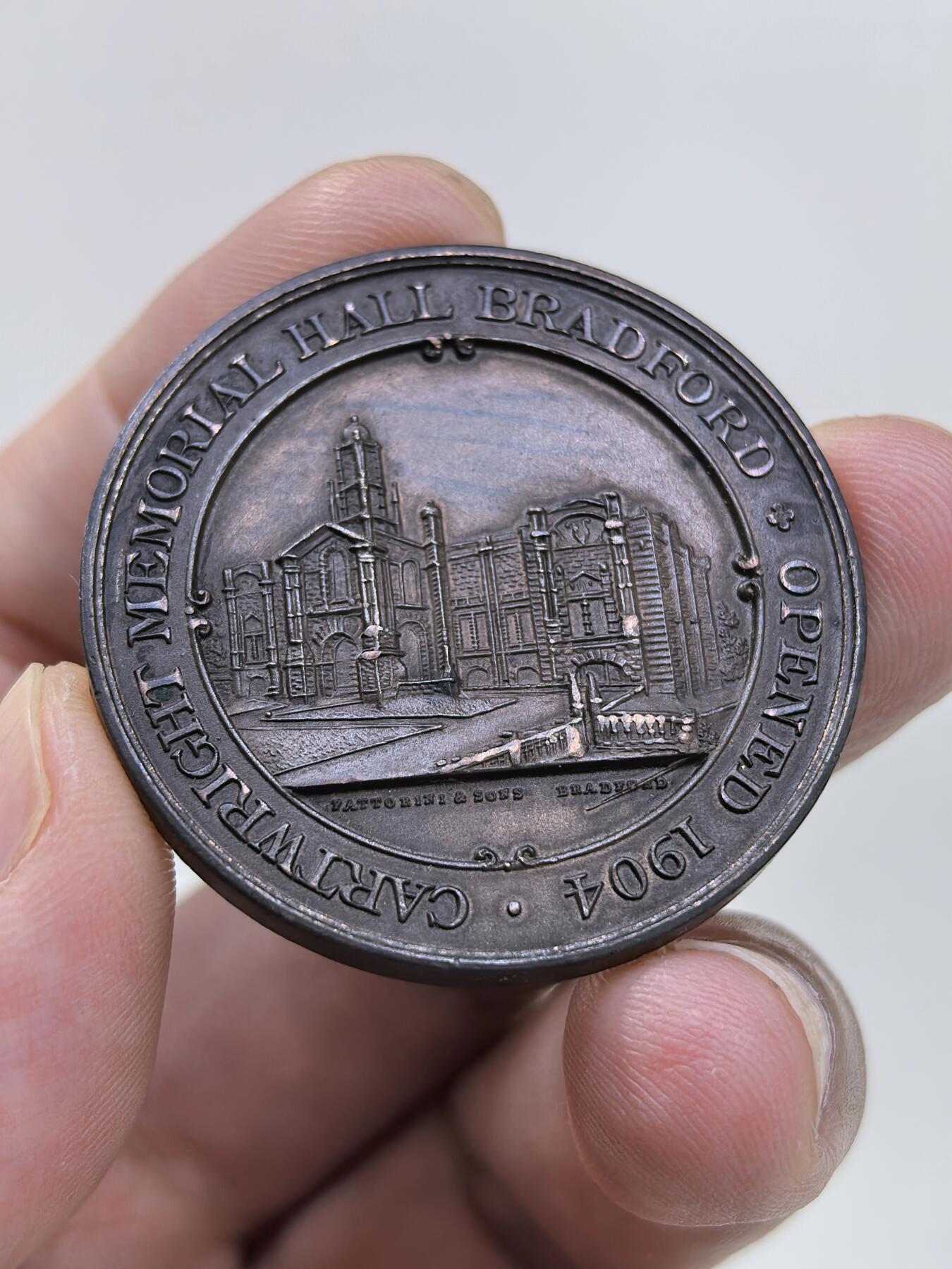 博洋堂世界钱币拍卖第146期（全场包邮） 英国1904年卡特莱特艺术厅开幕乔五国王夫妇纪念章