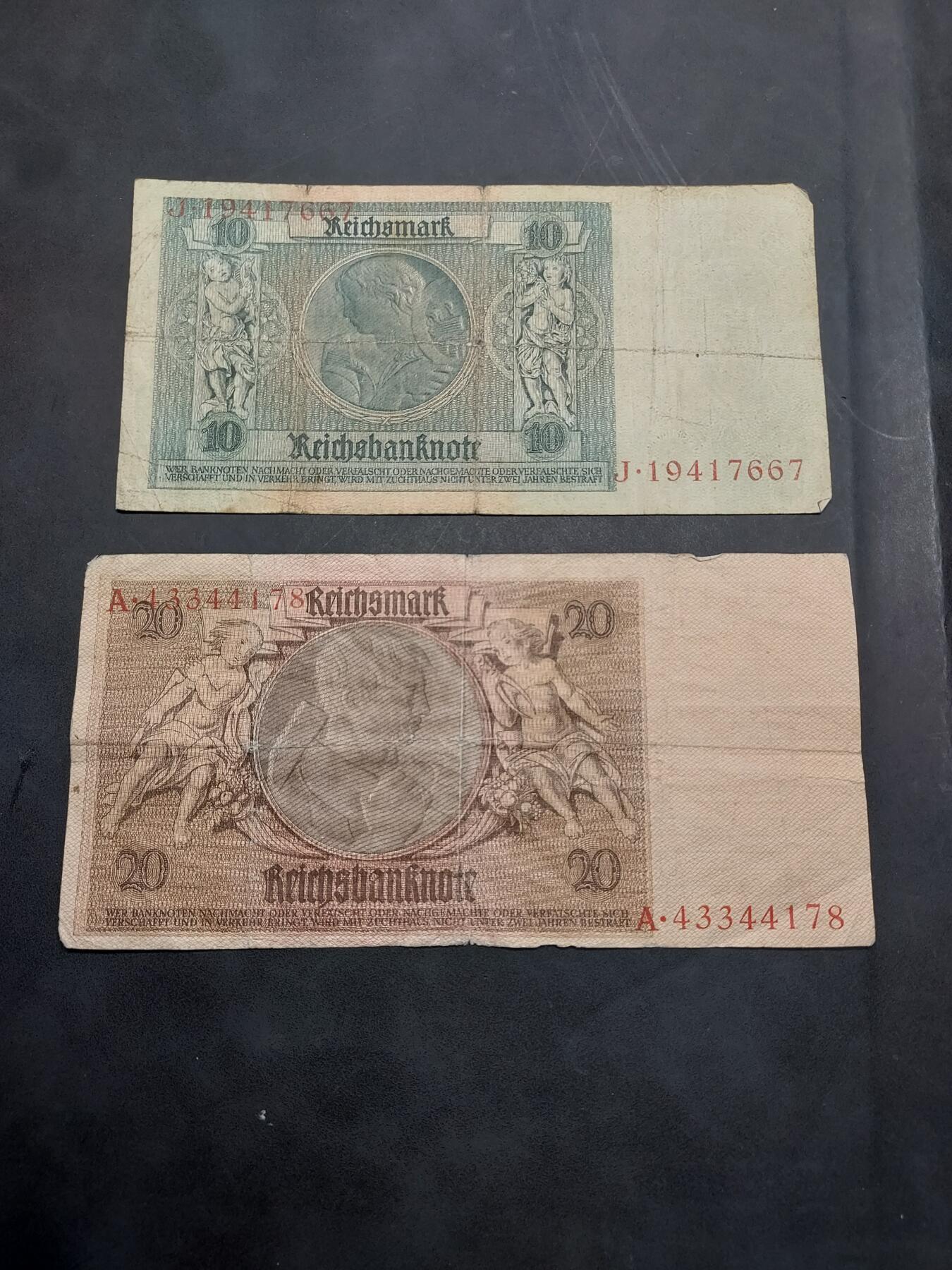 博彦收藏  11月15日 8点 钱币专场 德国旧版马克2张 流通品