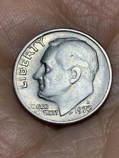 2025年第一百二十七场(总第一百五十三场）外国好品章牌、散币(免佣金) - 美国🇺🇸1970年1角(罗斯福1角第二版，D标丹佛造)