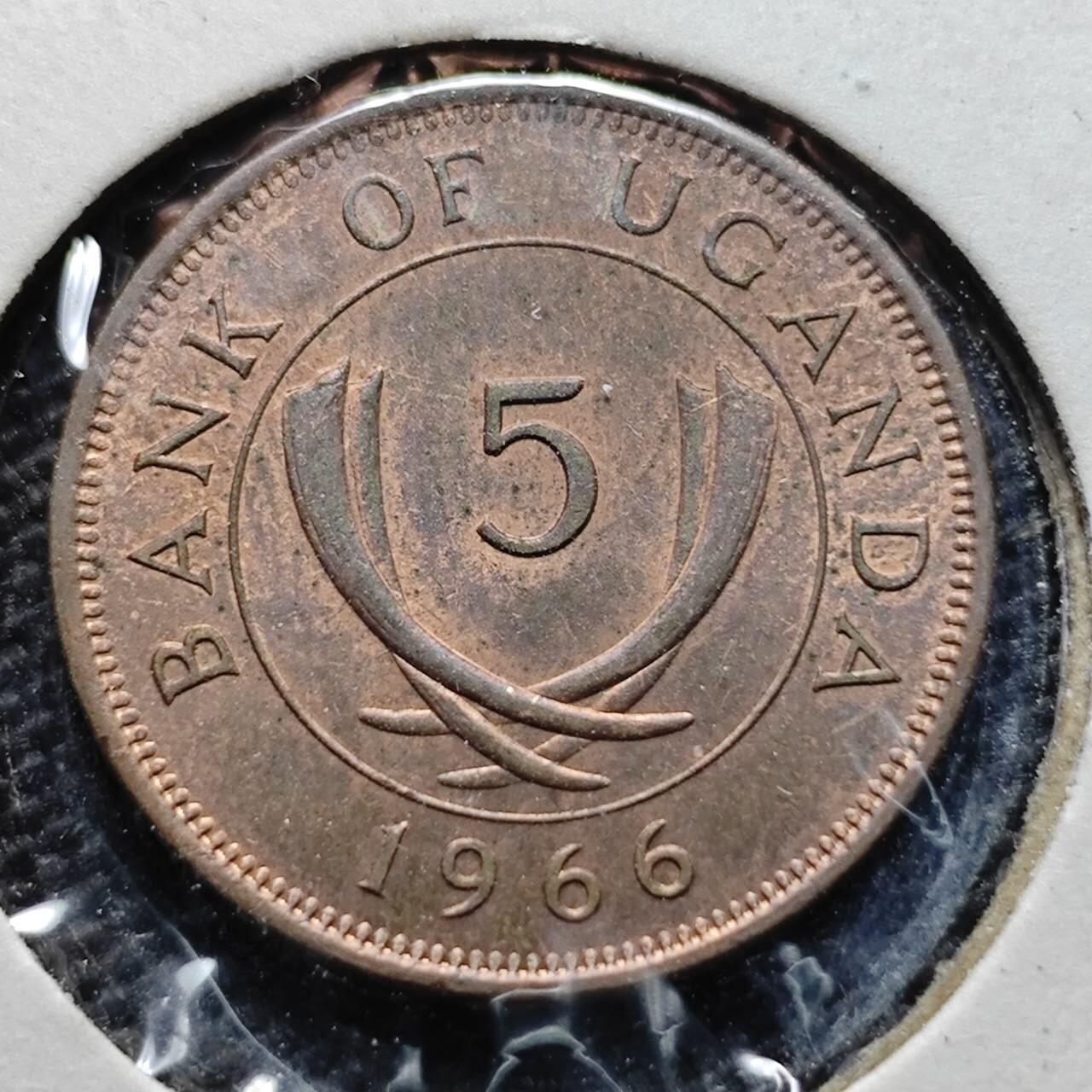 KK钱币收藏小铺  第368场  2月预留时间 周末发货  1966乌干达5分铜币
